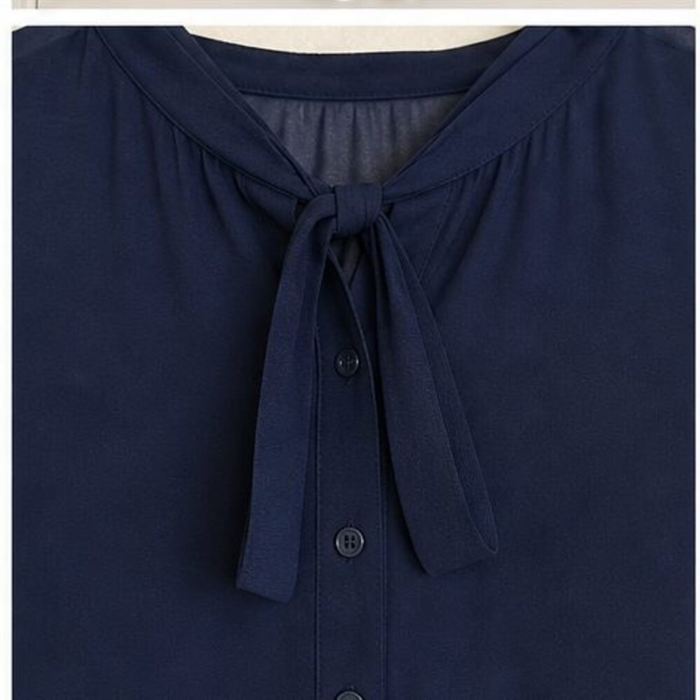 Navy Button Blouse - Picture 4 of 6